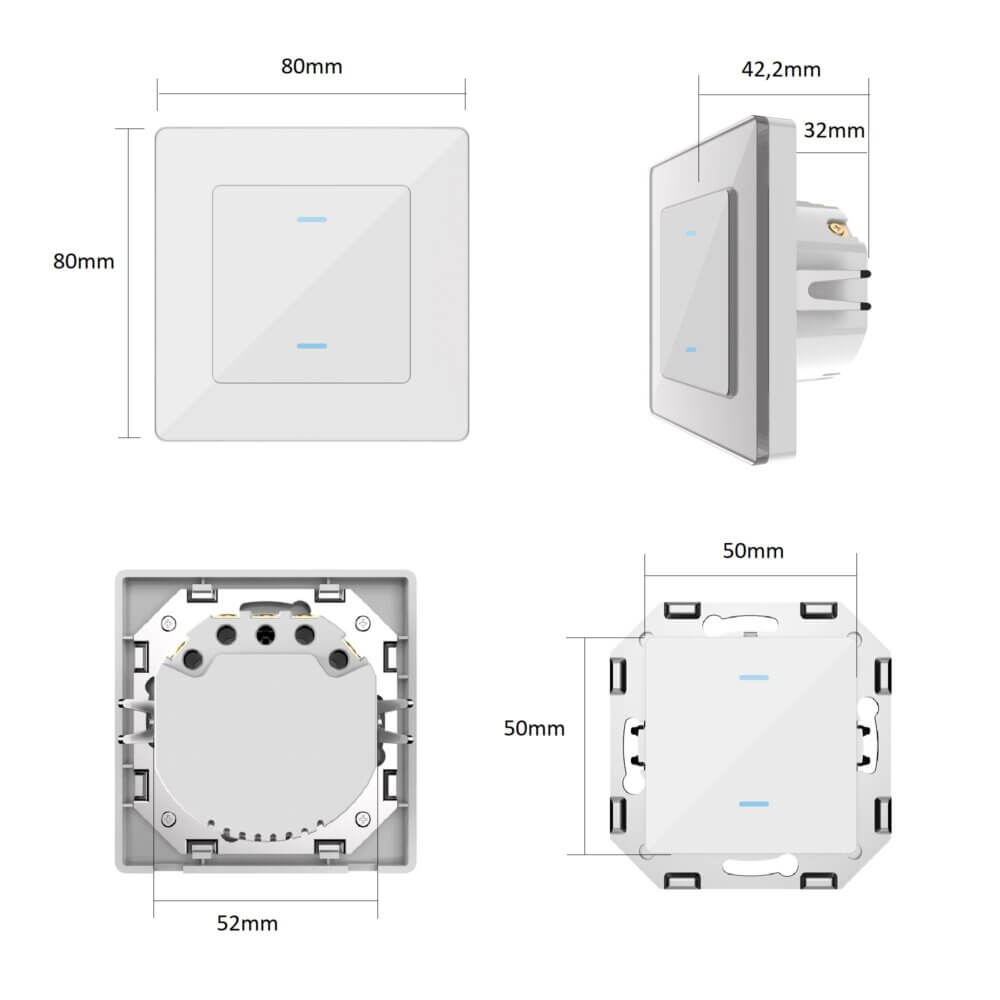 SIRO Smart 2 Kanal Lichtschalter Venus weiß